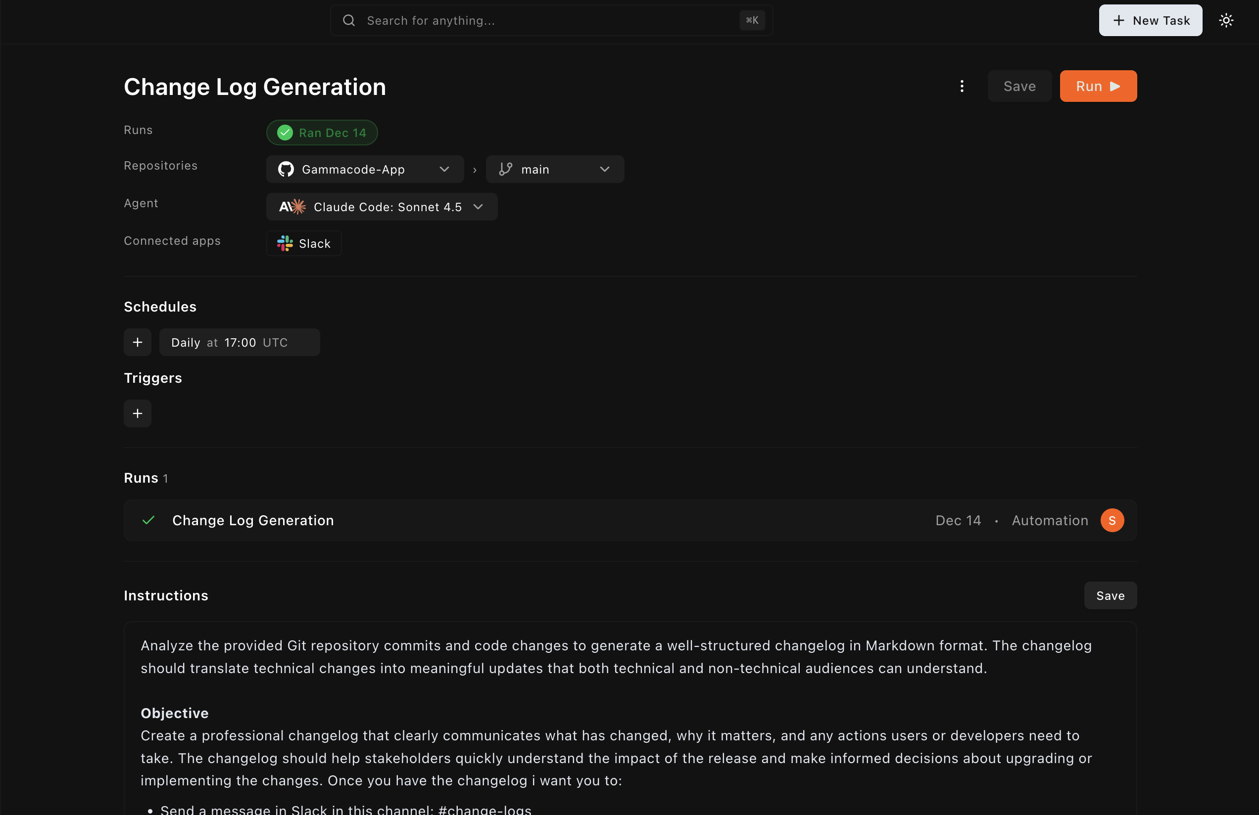 Gammacode Automations Dashboard